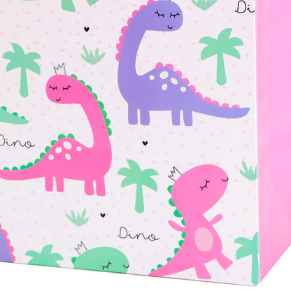Vammy 13" Large Gift Bag with Tissue Paper, 2 Pack Dinosaur Gift Bags for Birthday Party baby shower (Dinosaurs)