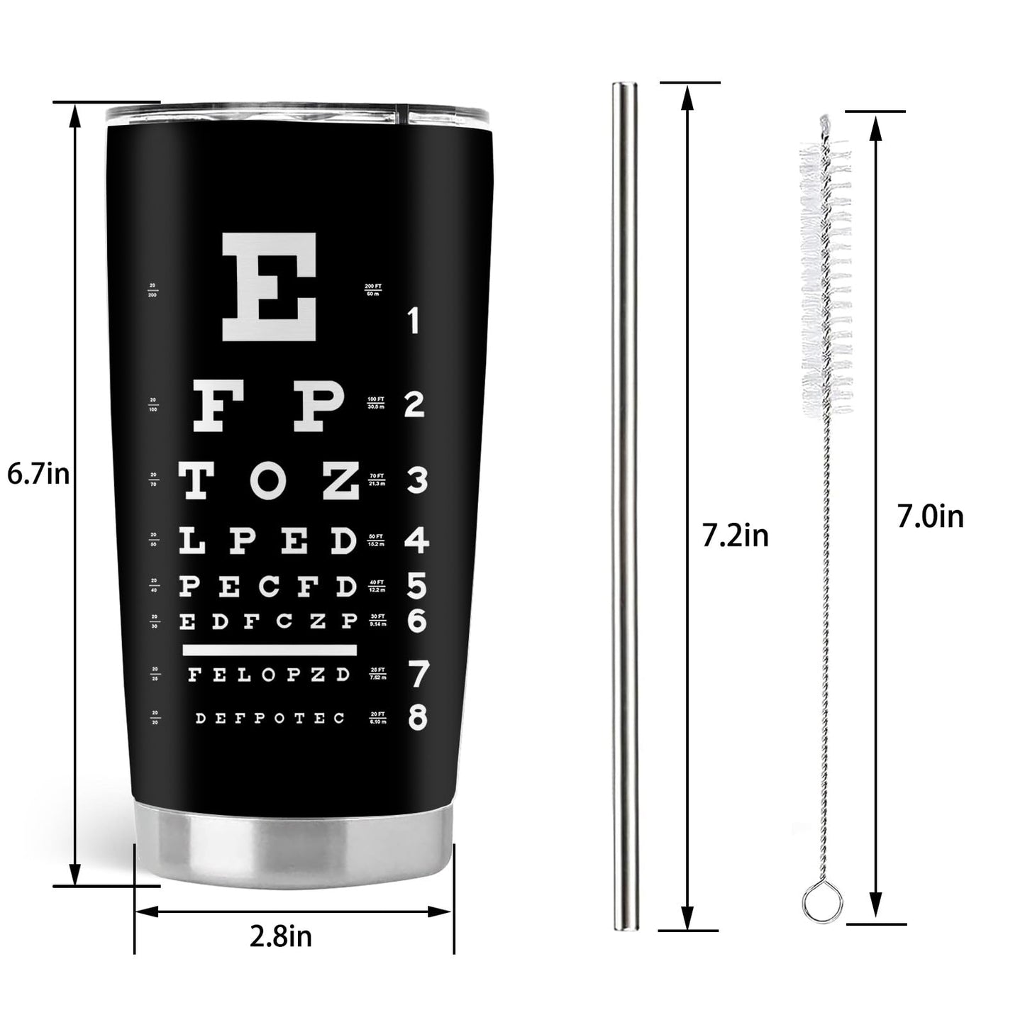 Optometrist Gifts, Optometry Gifts for Women, Ophthalmology optician gifts, 20oz Stainless Steel Tumbler with Lid Straw