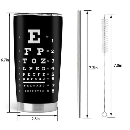 Optometrist Gifts, Optometry Gifts for Women, Ophthalmology optician gifts, 20oz Stainless Steel Tumbler with Lid Straw