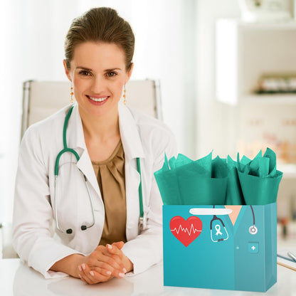 ysmile Nurse Graduation Gift Bag with Tissue Paper 12.6" Nursing Medical Grad Congrats Gifts