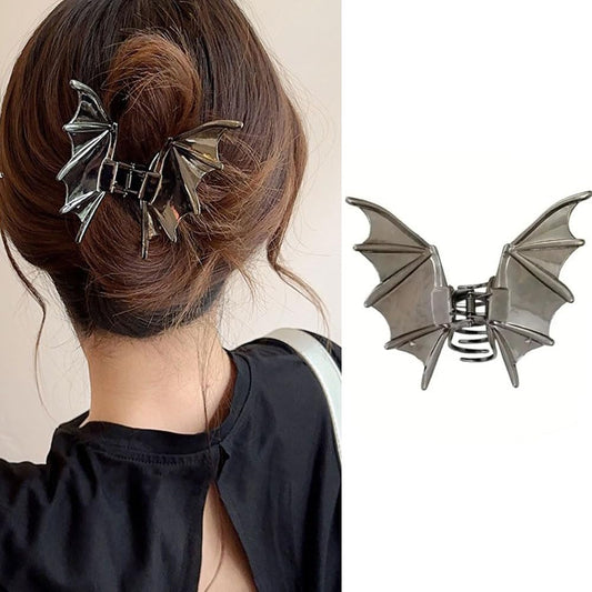 Halloween Bat Hair Claw Clips - Black Bat Wing Shape Hair Clips Gothic Halloween Hair Decoration for Women Thick or Thin Hair Accessories Metal Clamp Clips No-Slip Hair Barrette Clip for Hair Styling