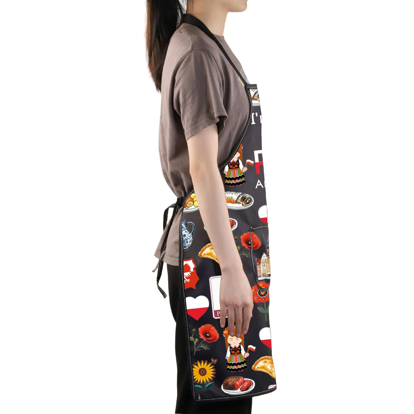 JNIAP Polish Kitchen Apron Polish Cooking Apron Poland Chef Gifts Poland Kitchen Gifts