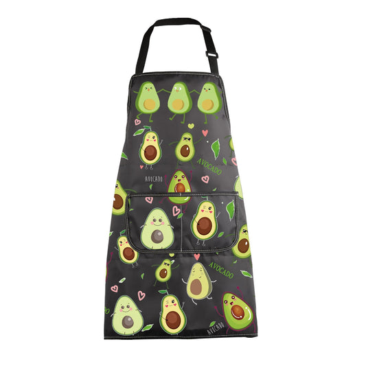 MBMSO Funny Avocado Apron Avocado Cooking Kitchen Aprons with Pockets Waterproof Apron for Chef Grilling BBQ Baking