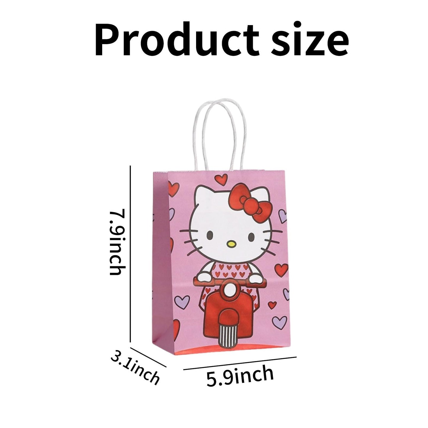 Cute Birthday Party Supplies, 12 Pcs Party Favor Bags, Candy Goodie Treat Bags with Handle, Cartoon Birthday Party Decorations (B)