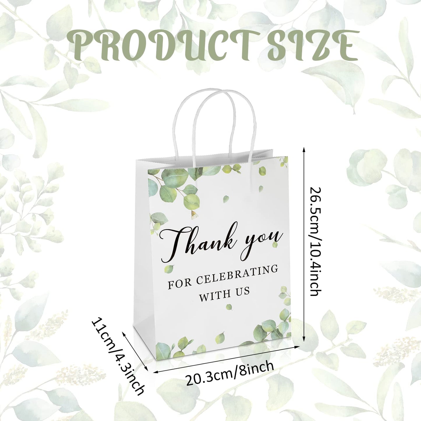 30 Pieces Wedding Welcome Bags Bulk with Handles,Thank You for Celebrating with Us,Wedding Favor Gift Bags for Guests Birthday Baby Shower Favors Supplies,8 x 4 x 10 Inch