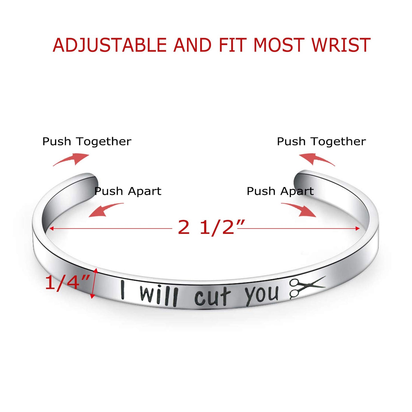 Melix Home Cosmetology Graduation Gift 2022 I Will Cut You Bracelet Gifts For Hairdresser Stylist Cosmetology Student
