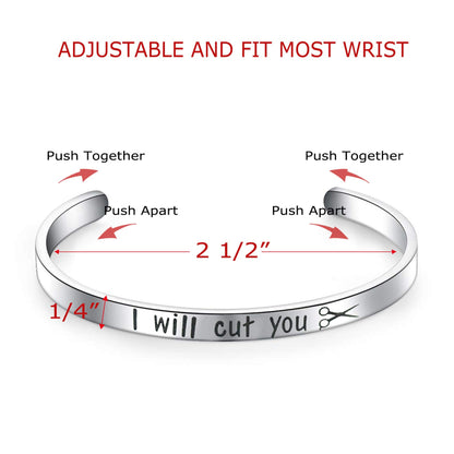 Melix Home Cosmetology Graduation Gift 2022 I Will Cut You Bracelet Gifts For Hairdresser Stylist Cosmetology Student