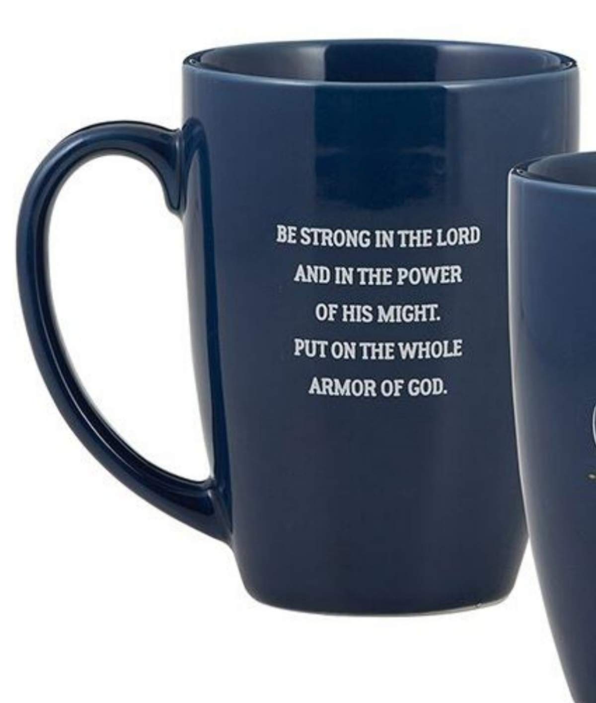 Autom Christian Coffee Mugs, Navy Blue Stoneware Man of God Religious Cup, Father's Day Gifts for Dad, 16 Ounce