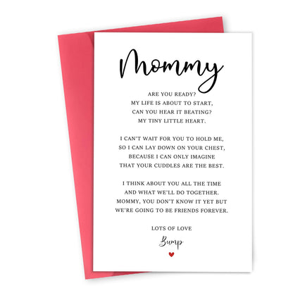 Mommy To Be Mother's Day Card, Pregnant Mom Mothers Gifts, First Mothers Day Cards for Wife, Pregnancy Announcement Card, New Mom Gifts