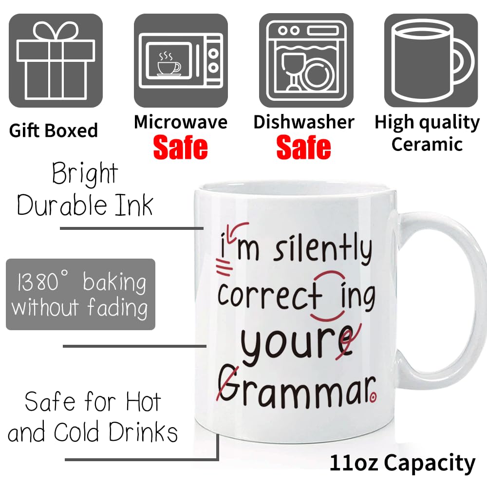 Funny Gift for English Teacher, Birthday Graduation Appreciation Thank You Gift for Teachers Women Men Coworkers, Teacher's Day Retirement Gifts for English Teacher Him Her, End of Term from Student