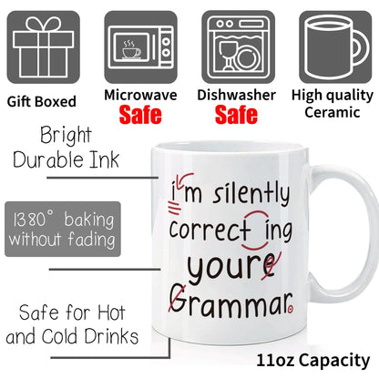 Funny Gift for English Teacher, Birthday Graduation Appreciation Thank You Gift for Teachers Women Men Coworkers, Teacher's Day Retirement Gifts for English Teacher Him Her, End of Term from Student