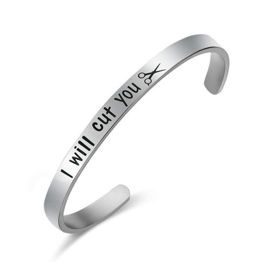 Melix Home Cosmetology Graduation Gift 2022 I Will Cut You Bracelet Gifts For Hairdresser Stylist Cosmetology Student