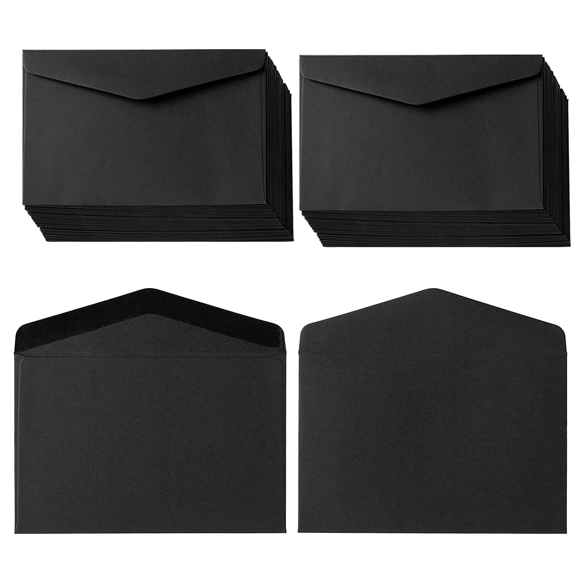 120 Pack Mini Envelopes Small Envelopes Self-Adhesive Kraft Paper Tiny Pockets for Business Cards Christmas Holiday Small Gift Cards Invitations Cards(4.13"×2.76") (Black)