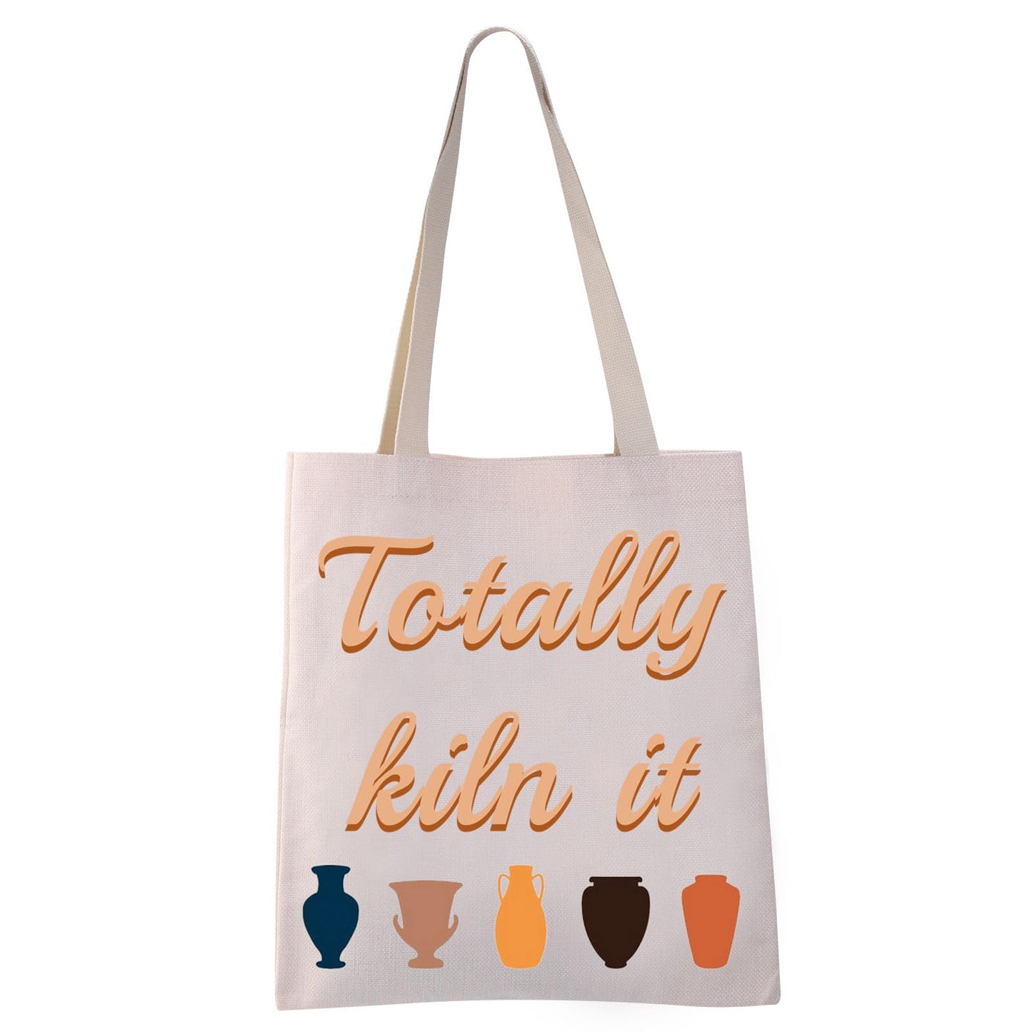 VAMSII Totally Kiln it Tote Bag Ceramic Artist Gifts Pottery Lover Gifts Bag Clay Pottery Maker Gift Ceramic Pottery Shopping