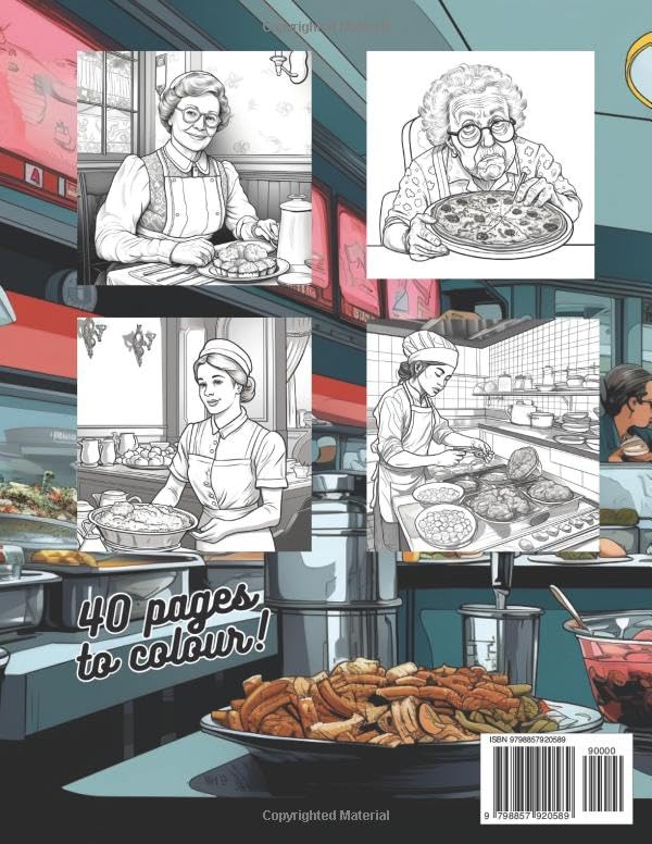 Lunch Lady Coloring book: 40 colouring pages for teachers or cafeteria ladies!