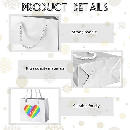 Fainne 24 Pcs Silver Mini Gift Bags with Handle Gift Card Bags Bulk Extra Small Paper Party Favor Boxes Tiny for Mother's Day Wedding Baby Shower Birthday Wrapping Supplies, 4.7 x 3.9 x 2.3 Inch