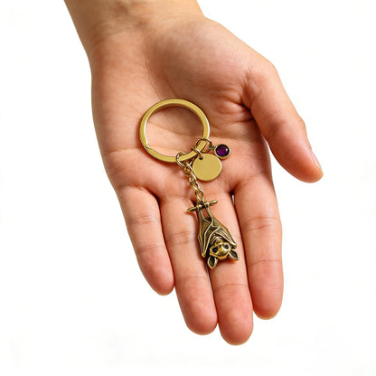 Bat Keychain For Women, Emotional Support Encourage Gothic Animal Metal Cubic Zirconia Charm Gift Accessories
