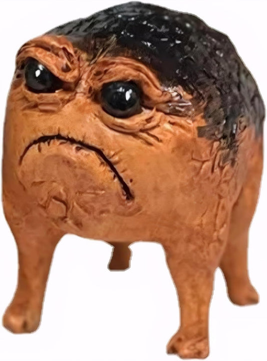 Weird Queer Grumpy Frog Statue Ugly Angry Toad Statue Outdoor Garden Plant Decorations for Pots Novelty Home Office Desktop Decor Sculpture Unique Wierd Gift