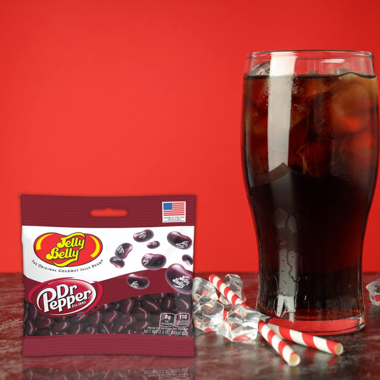 Sweetzo - Dr. Pepper Jelly Beans, Soda Flavored Chewy Candies, Bulk Individually Bagged Shareable Candies, Pack of 3, 3.5 Ounces