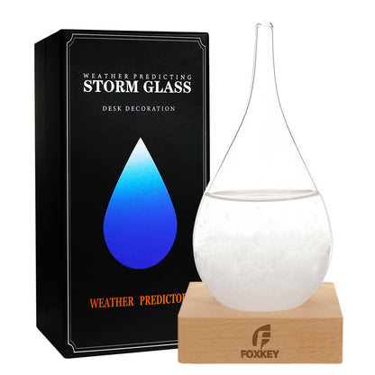 Storm Glass Weather Predictor, Teardrop-Shaped Weather Globe Home/Office Desktop Decoration, Christmas Decor Snow Globe Weather Forecast Station, Unique Christmas Gifts