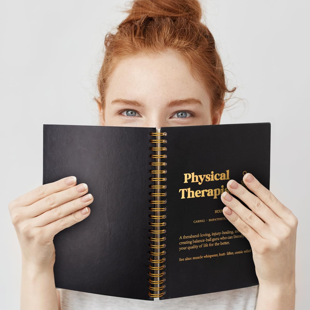 Physical Therapist Definition Gold Foil Hardcover 160 Pages Spiral Notebooks, Inspirational Gift for Physical Therapist, Physical Therapy Gift, Thank You Thanksgiving Gift for PT Coworkers PTA