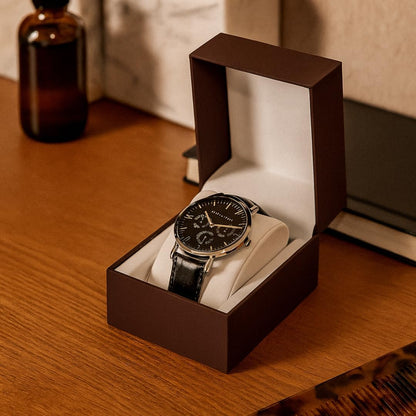 Prestige & Fancy Premium Brown Watch Gift Box with Pillow Single Watch Case Storage Box PU Wristwatch Display Case Organizer for Men and Women for Christmas, Birthdays, Anniversary