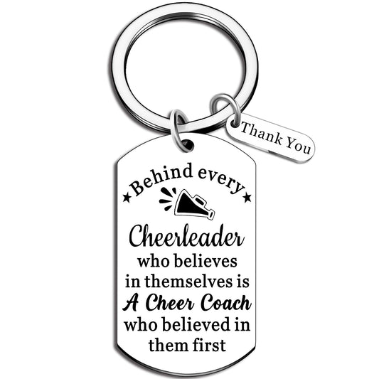 Ikacvb Cheer Keychain Best Cheerleading Coach Gifts For Women Thank You Gifts For Cheerleader Choach Appreciation Gift For Women Coaches Keyring Birthday Christmas Stuff