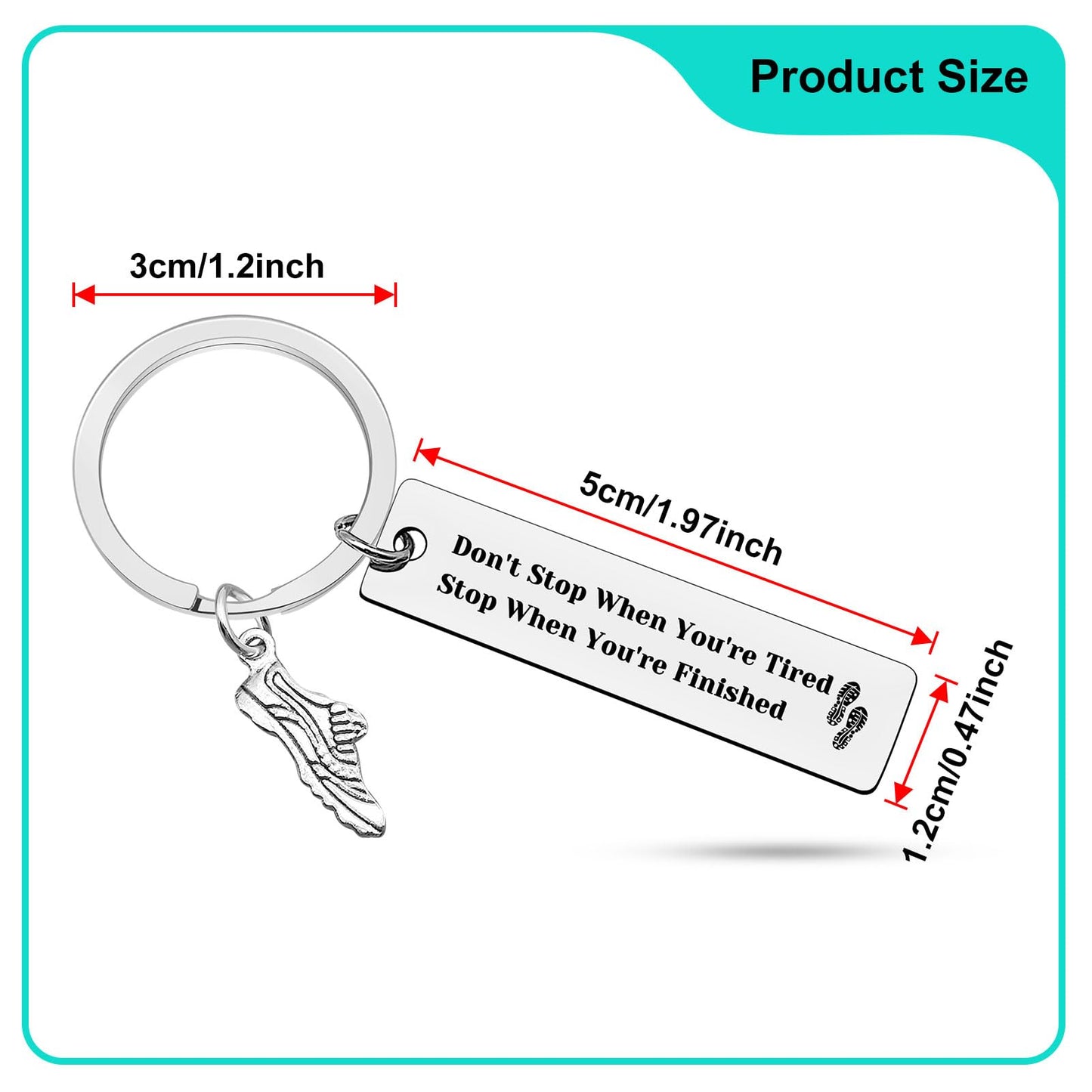 Heigebi Runners Gifts Cross Country Running Keychain Inspirational Gift for Women Men Athlete Gift Marathon Runner Lovers Gift Runner Keychain Marathon Jewelry Outdoor Sport Gift Training Gift