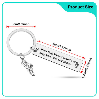 Heigebi Runners Gifts Cross Country Running Keychain Inspirational Gift for Women Men Athlete Gift Marathon Runner Lovers Gift Runner Keychain Marathon Jewelry Outdoor Sport Gift Training Gift