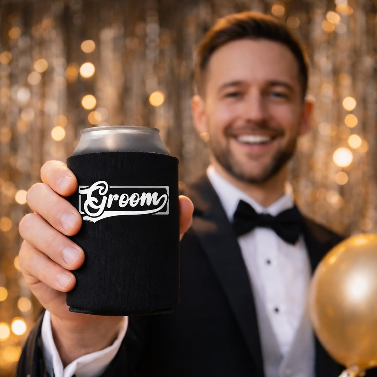Groom and Groomsmen Can Coolers – Groom’s Drinking Team Beer Can Coolers for Bachelor Party and Wedding Gifts
