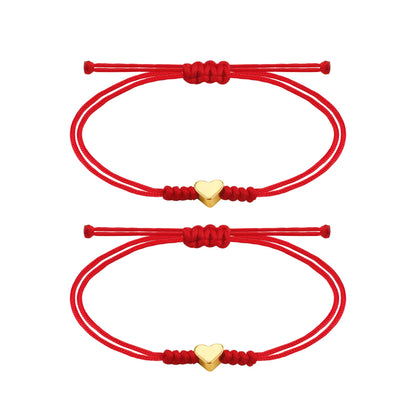 PEALICIOUS Father and Daughter Bracelets, 2PCS Fathers Day Gift from Daughter with Red String Bracelet, Back to School Pinky Promise Jewelry Matching Couple Best Friend for Her as Protection Jewelry