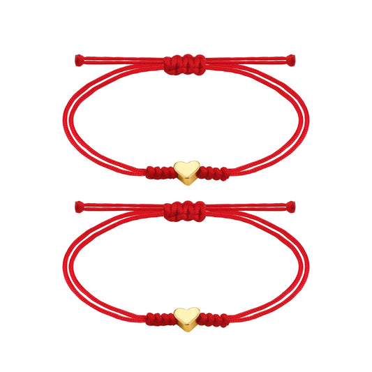 PEALICIOUS Father and Daughter Bracelets, 2PCS Fathers Day Gift from Daughter with Red String Bracelet, Back to School Pinky Promise Jewelry Matching Couple Best Friend for Her as Protection Jewelry