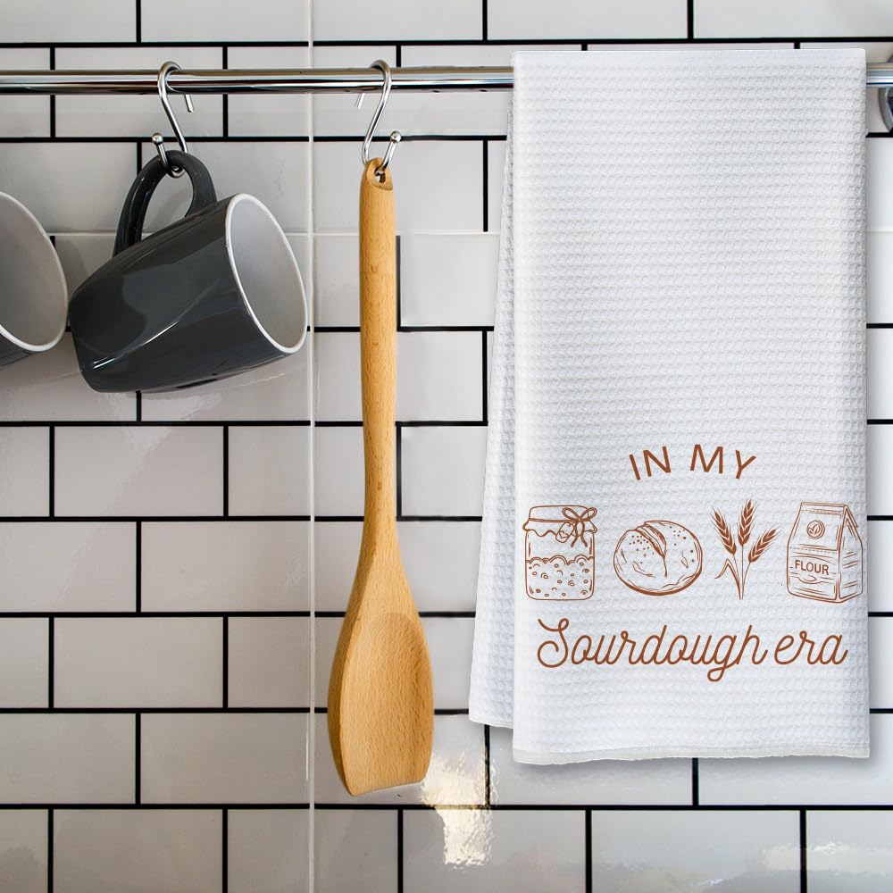 in My Sourdough Era Sourdough Flour Sack Kitchen Towels Funny Sourdough Kitchen Towel Gifts for Baker Mom Grandma, Sourdough Bread Towel Sourdough Bread Baker Gifts Bakers Lover Towels 16x24