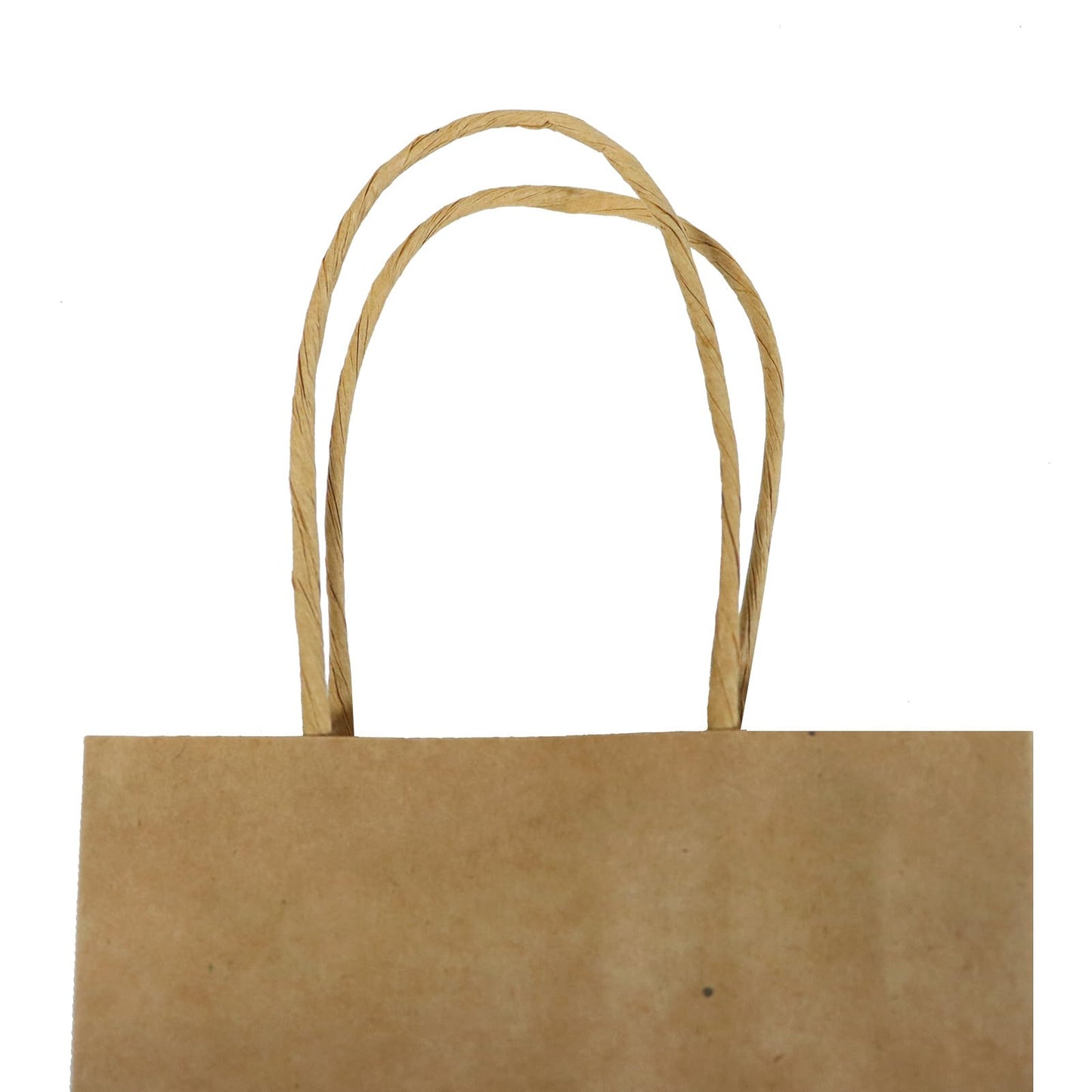 bagmad 100 Pack 5.25x3.25x8 Inch Small Brown Paper Gift Bags with Handles Bulk, Thank You Kraft Paper Bags for Party Favors Grocery Retail Shopping Wedding Craft Cub Sacks (Plain Natural, 100pcs)