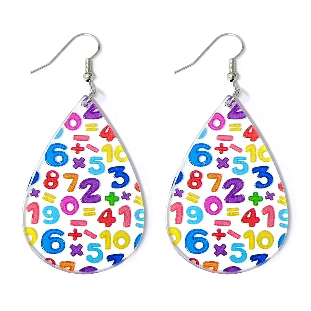 Funny Teacher Teardrop Dangle Earrings for Women Wooden Earrings Teacher Appreciation Jewelry Gifts