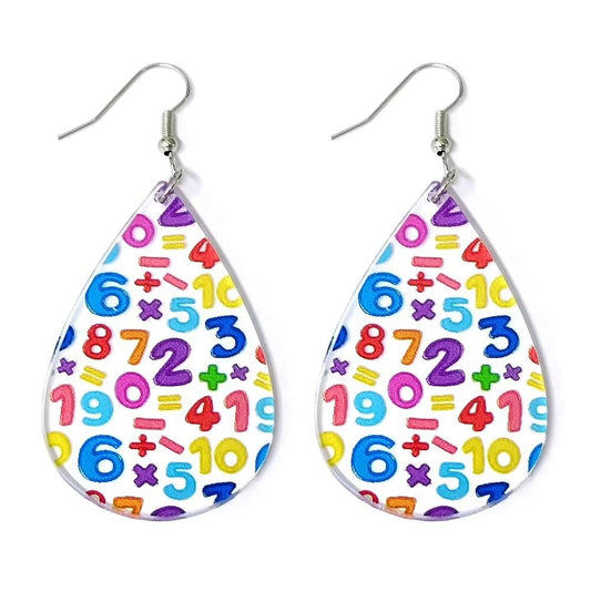 Funny Teacher Teardrop Dangle Earrings for Women Wooden Earrings Teacher Appreciation Jewelry Gifts