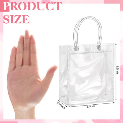 ProSuites 20 Pack Clear Plastic Gift Bags with Handles for Wedding Favors, Small Party Favor Bags 5.1" L x 2.75" W x 5.9" H - Premium Quality, Bulk Packaging Included