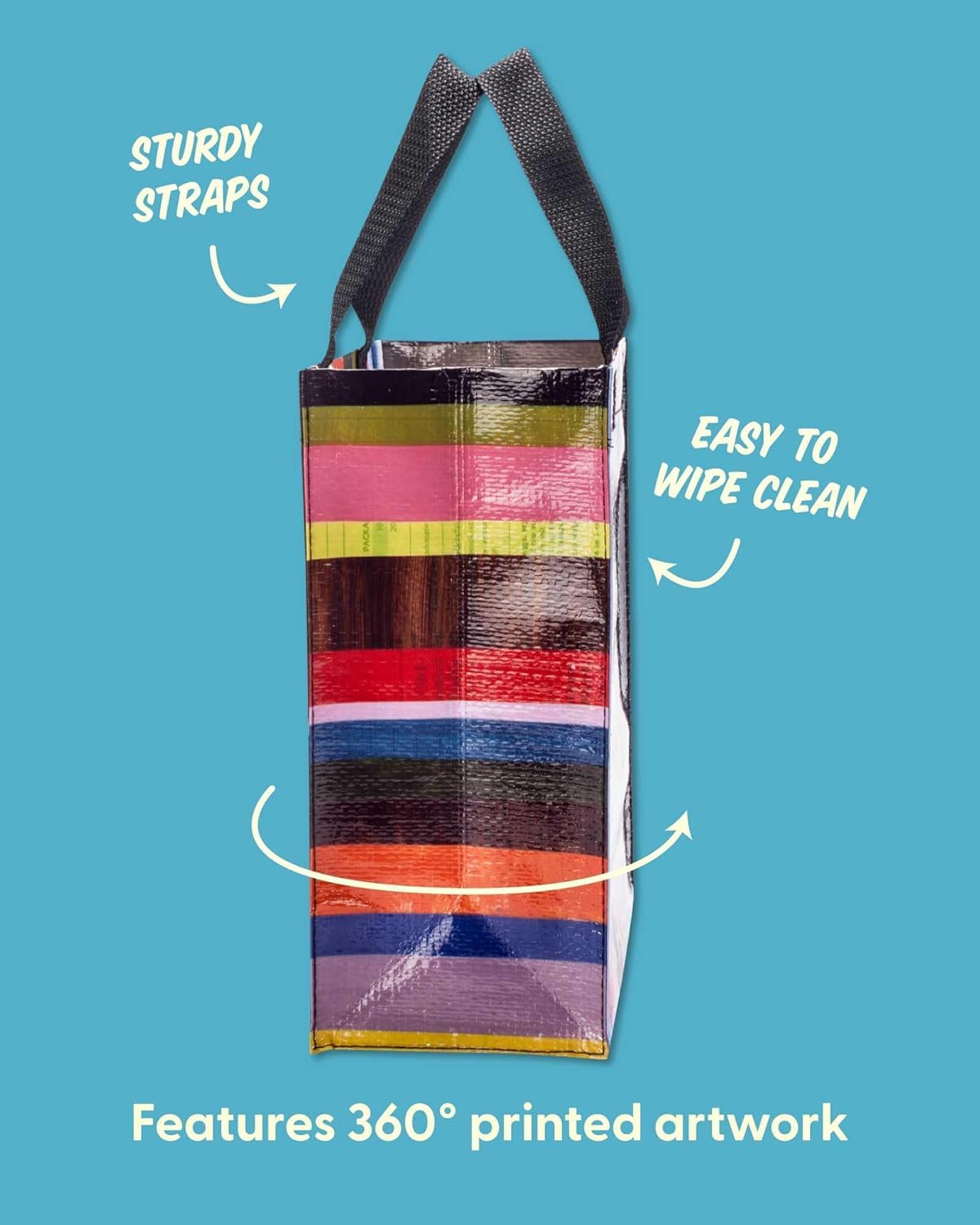 Blue Q Handy Tote Bag - Doggy Bag - Recycled & Reusable Sturdy Canvas Shopping Bag with Quirky Art and Handles, 95% Recycled Material, Ideal for Lunch, Gift, Groceries 10" h x 8.5" w x 4.5" d