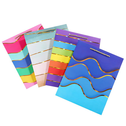 Cmecial 12.6" Paper Gift Bags with Tissue Paper, Extra Large Gift Bags with Handles, Birthday Rainbow Bag Large Size, Medium Birthday Bags Wrap Bag for Kids