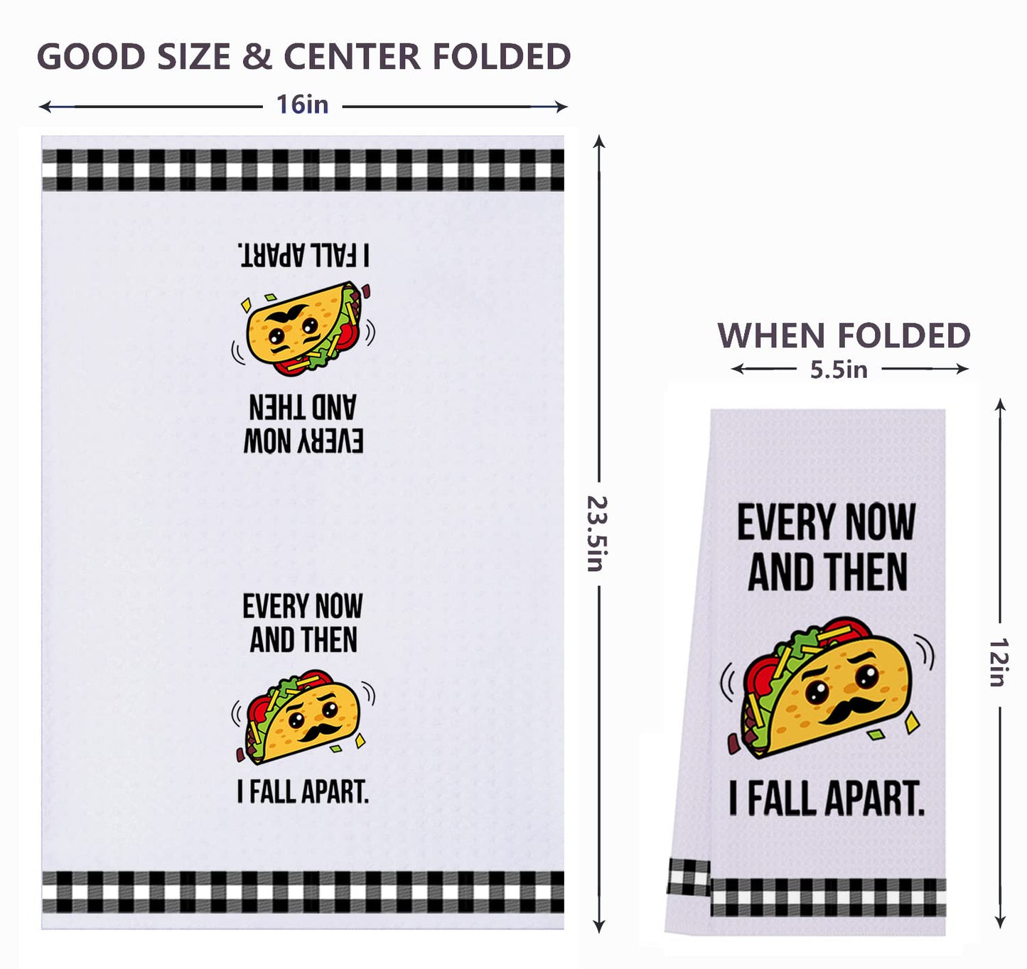 LXOMILL Funny Kitchen Towels, Cute Decorative Dish Towels Sets, Absorbent Waffle Hand Towels, Housewarming Gifts for New Home, Women, Mom, Set of 4, Funny House Warming Presents, Hostess Gifts