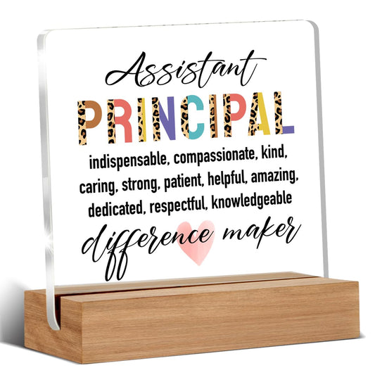 Assistant Principal Gifts for Women Men, Assistant Principal Appreciation Gifts Back to School, Unique Office Decorative Signs Plaque for Desk