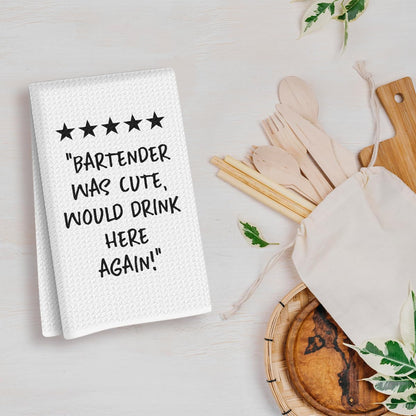 Bartender Gifts Dish Towels - Funny Bar Towels for Bartender, Reusable Dish Towel for Kitchen Bathroom Decor, Waffle Weave Absorbent Hand Cloth Tea Towel, Shaker Bartenders Hand Tea Towel 14×24 Inch