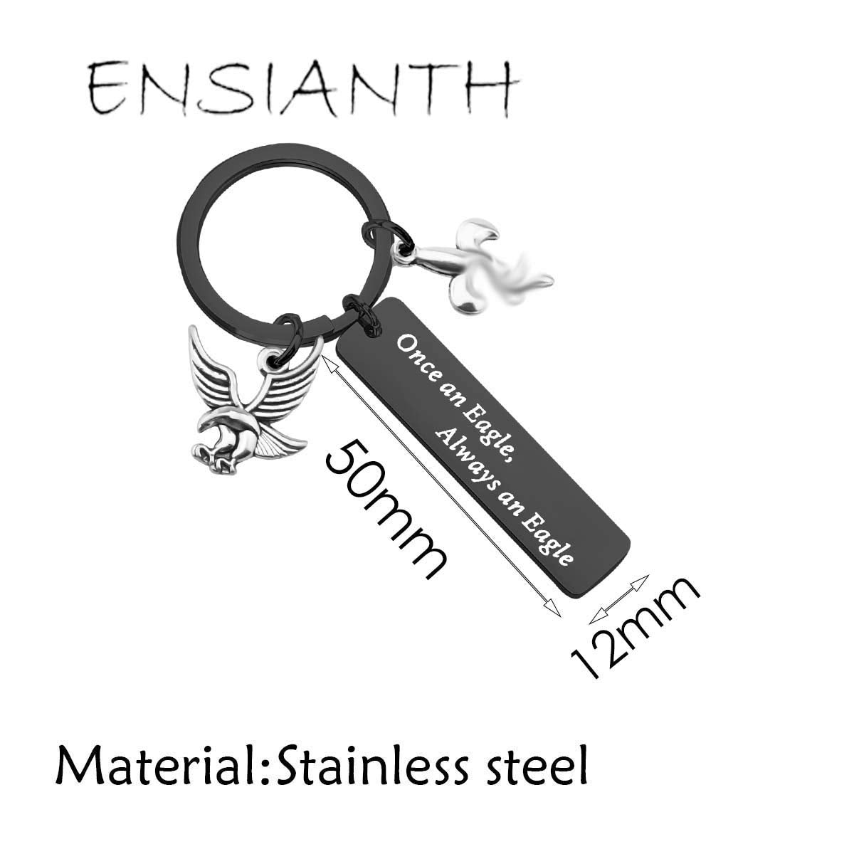 ENSIANTH Eagle Gift for Scouts Scout Keychain Scouts Leader Gift Scout Court of Honor Gift Eagle Keychain (Black)