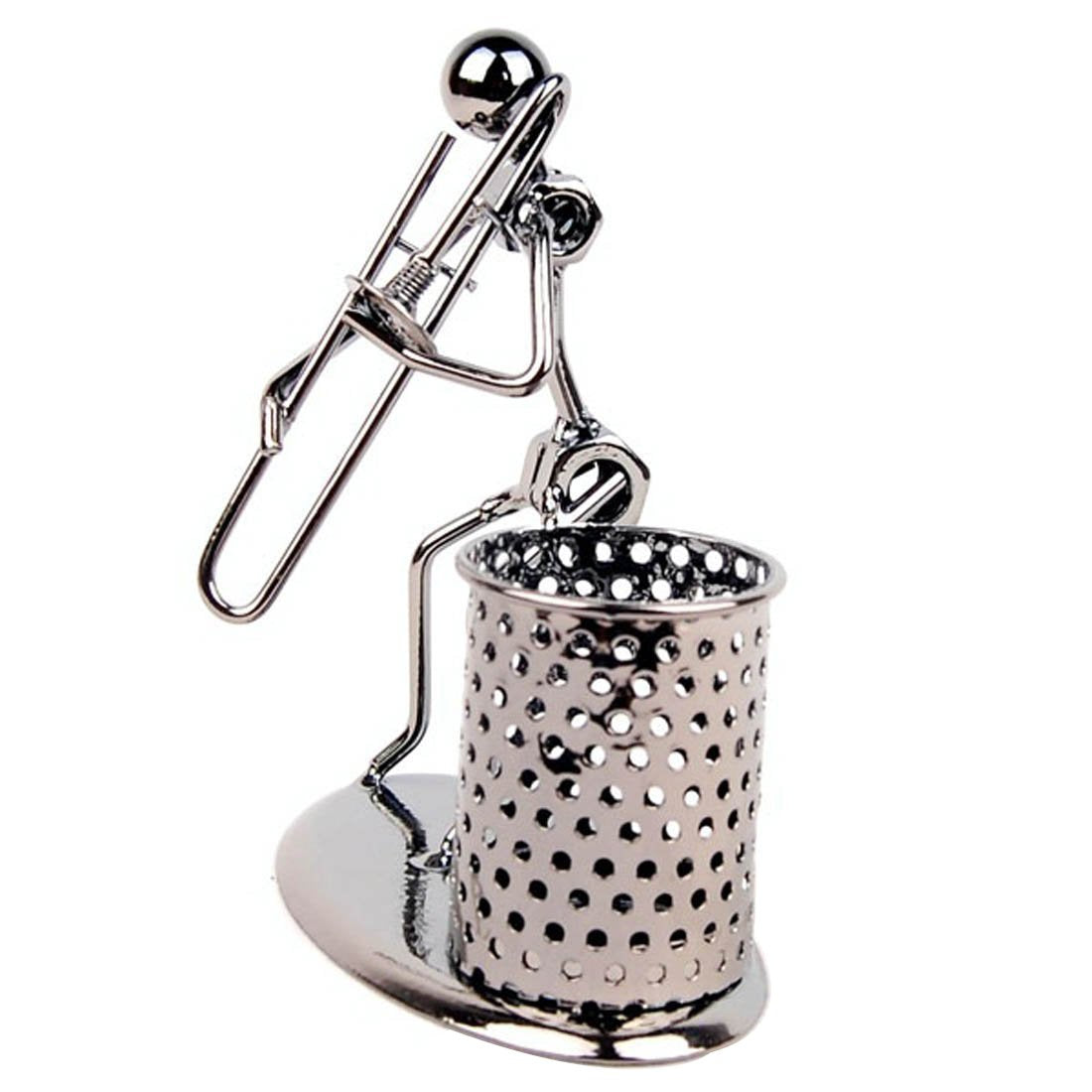 Winterworm Pen Container Holder Pencil Cup Iron Art Music Figure~Home Office Desk Decor Gift Perfect Father Gift (C79 Trombone)