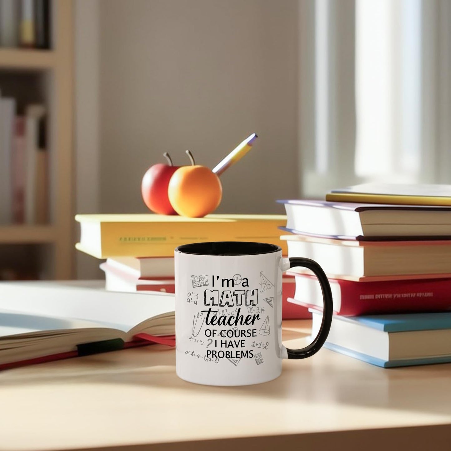 YHRJWN Math Teacher Gift Coffee Mug, I'm a Math Teacher of Course I Have Problems, Funny Appreciation Gift for Birthday Christmas, 11 Oz, White Ceramic