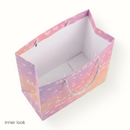 The Ramadan Edit Ramadan Mubarak Gift Bag – Eid Mubarak Gift Bag – Premium Pastel Gradient Paper Gift Bag with Rope Handles – Moon & Star Design – 9.5" x 8" x 4" (Single Bag)