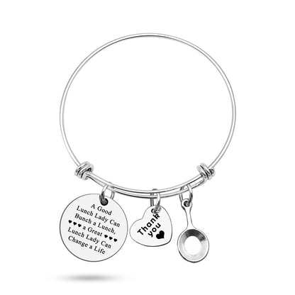 For Lunch Lady Gift Lunch Lady Bracelet Gifts for School Lunch workers Gift for Lunch Lady Cooker Cafeteria Crew Gift Bracelet for Cafeteria Worker Appreciation Gift Thank You Gift for Lunch Lady
