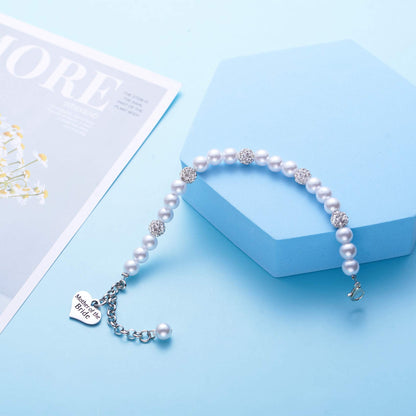 LParkin Mother of the Bride Gifts Pearl Bracelet Wedding Gift for Mom Mother in Law Jewelry