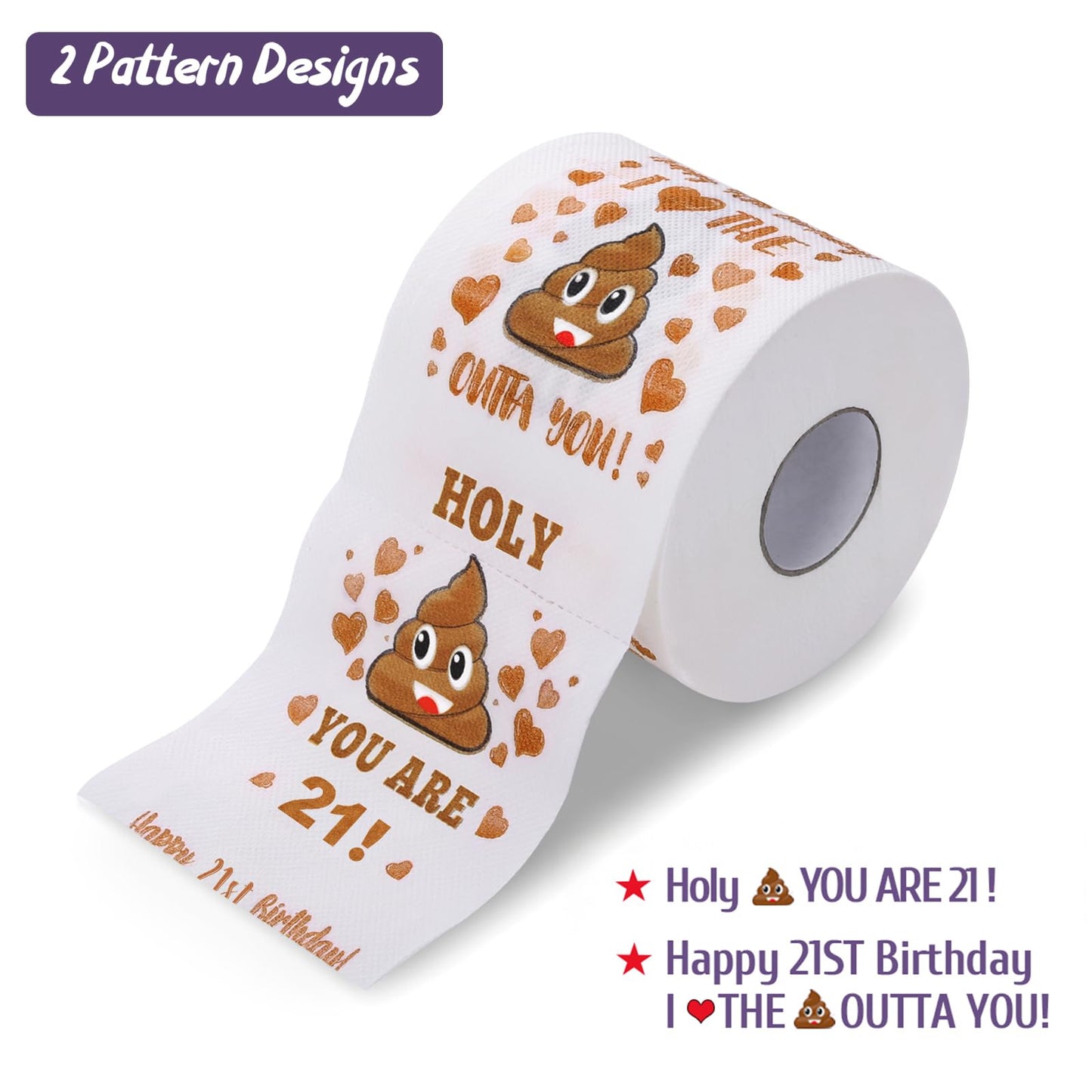 21st Birthday Gifts for Her Him - Happy Prank Toilet Paper - 21st Birthday Decorations Party Supplies Favors - Novelty Bday Present for Boy Girl, Men Women, Guys, Friends - 21 Year Old Funny Gag Gifts