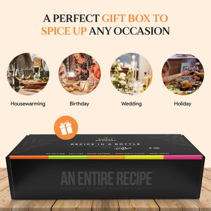 Spice Box Gift Set 5x 3oz Bottles | Premium Blends With Recipe Cards | Best Gift for Foodies | Recipe in a Bottle | Miniature Cooking Adventure in a Box | Simply Gourmet by Rivky Kleiman (Packaging may Vary)